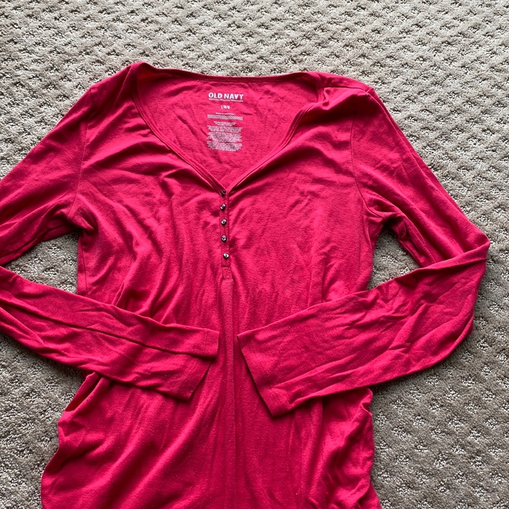 Old navy maternity long sleeve shirt pink